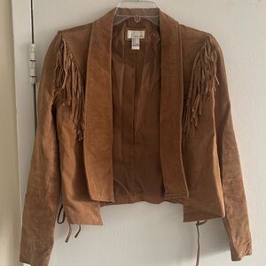 1 Leather/suede fringe jacket